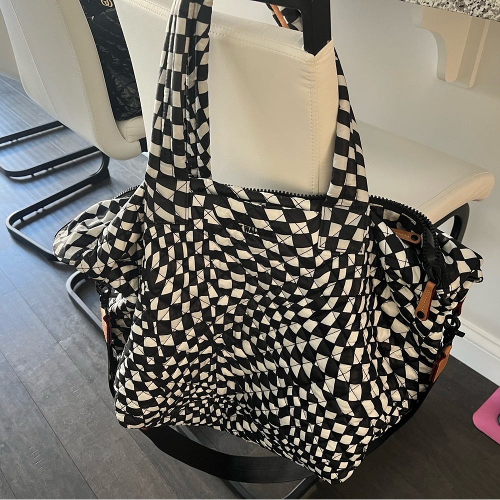 MZ Wallace Black and White Metro Large Tote Deluxe CHECKERBOARD /LIKE NEW